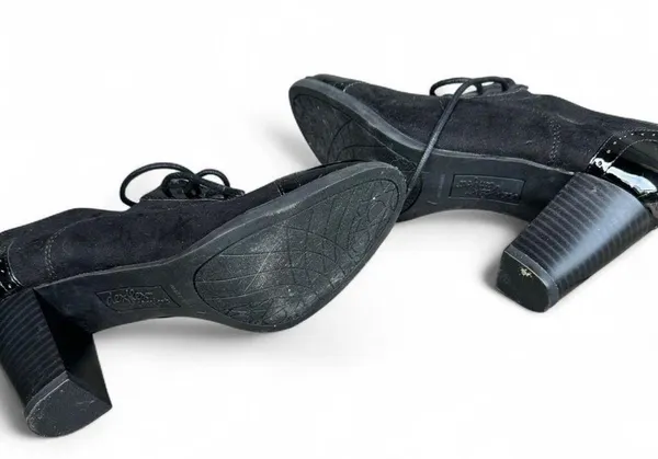 Dexflex Comfort Kara Black Mary Jane Lace-Up Oxford Block Heel Shoes 7 New - Image 3