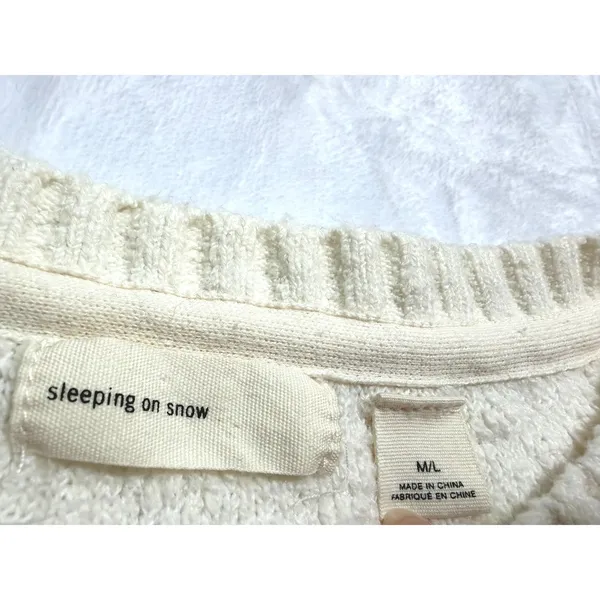 Anthropologie Sleeping on Snow Woodland Stroll Poncho Women ML Cream Good Boho - Image 4