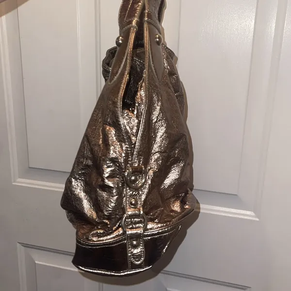 Metallic gold Nine West Women's Handbag y2k purse tote 2000s - Image 4