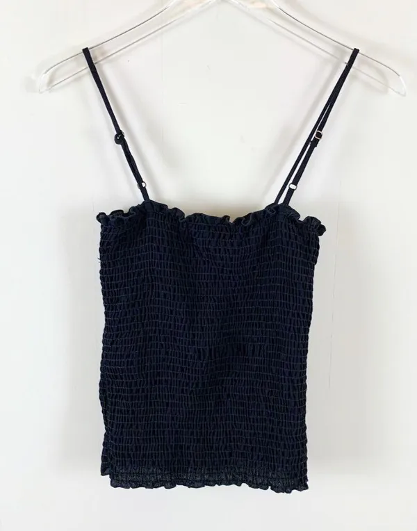 Show Me Your Mumu Emanuelle Smocked Top Black Adjustable Straps S - Image 3