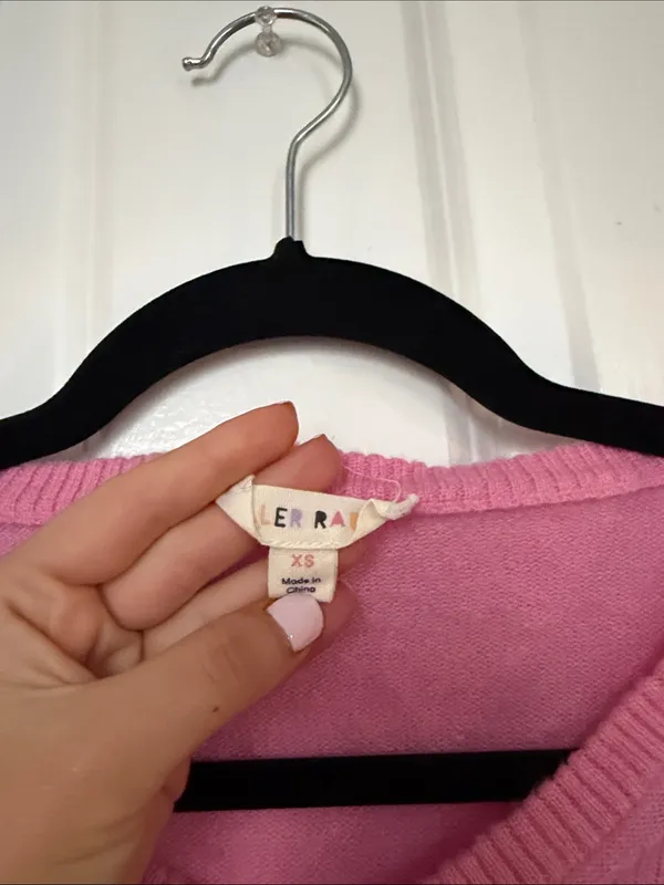Roller Rabbit Alpaca Wool Blend Pink V Neck Pullover Sweater XS - Image 2