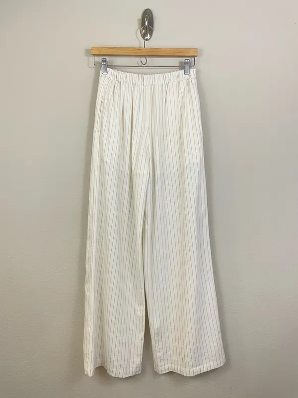 Altar’D State Cream Pinstripe Linen Blend‎ Wide-Leg Pants Size XS - Image 8