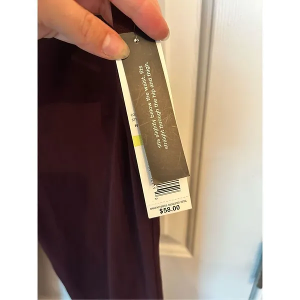 Rafaella burgundy dress pants size 4 petite work pants office wear stylish NWT - Image 3