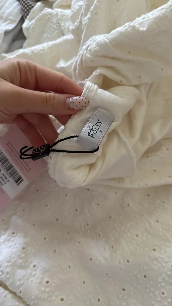 Oh Polly Midi Dress White Farah Broderie Anglaise Halterneck Midaxi Dress in White - Image 6