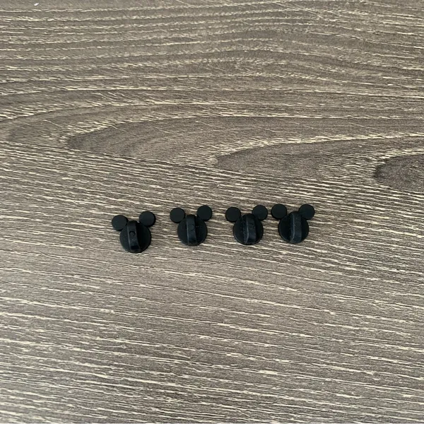 Disney Small Pin Backs Black Mickey Mouse Heads Set 4 Rubber - Image 3