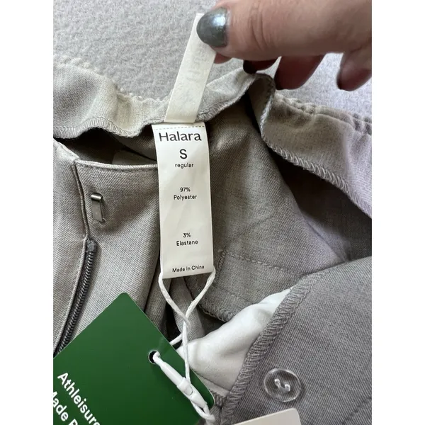 Halara Mid Rise Pocket Casual Tapered Pants Ankle Length‎ Light Gray Small - Image 13