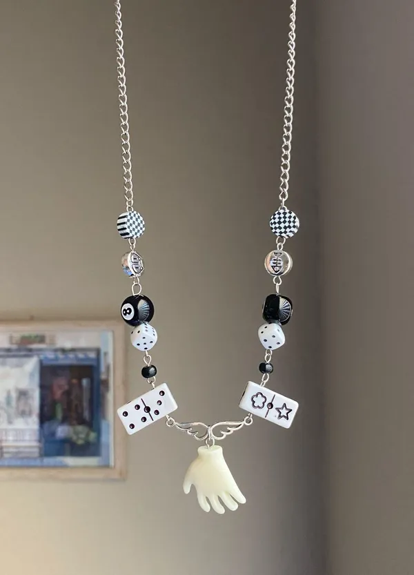 Handmade y2k funky grunge street mix beads unique necklace🎲⭐️📱⭐️🌀 - Image 2