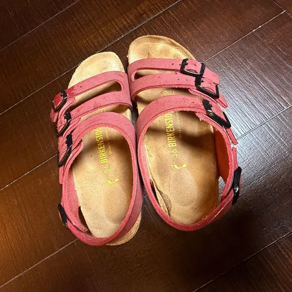 Birkenstock Franca Rose Red Leather Multi-Ankle Strap Sandals Womens 5 36 EU - Image 7
