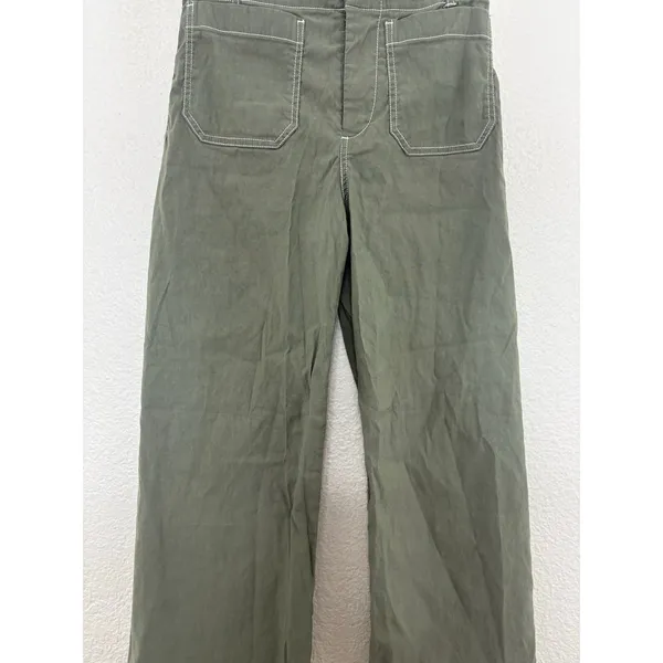 Anthropologie Maeve Colette Crop Pants Maeve Contrast Stitch Moss Olive Green 24 - Image 10
