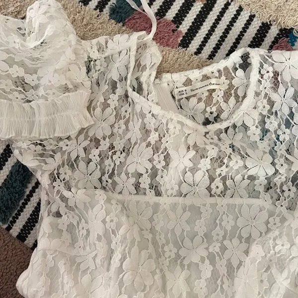 Here comes the sun white‎ lace dress small - Image 9