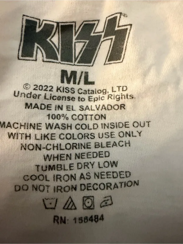 Kiss White Short Sleeve Tee Pink Rhinestone Logo Lightning Bolt - Image 5