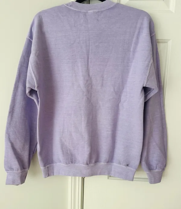 Anthropologie Lavender Game Night Graphic Oversized Sweatshirt, Size XS - Image 8