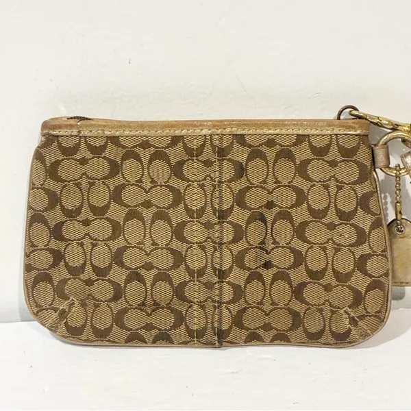 Coach Mini Signature Pouch Wristlet Gold Hardware Leather‎ Switch - Image 5