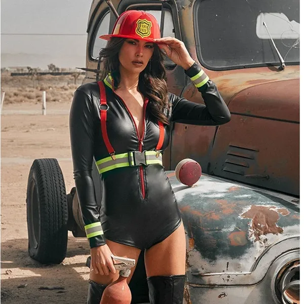 NEW Roma Hot Fire Woman Sexy Firefighter Halloween Costume Size Medium - Image 3