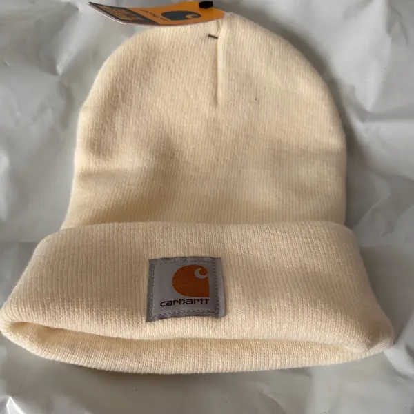 Carhartt Beige Acrylic Beanie Unisex - Image 2