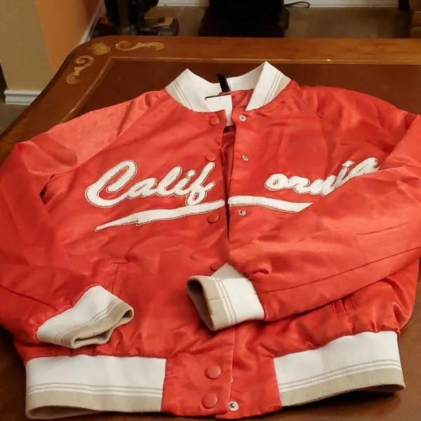 H&M Satin SNAP Base ball Jacket Size 4 - Image 2