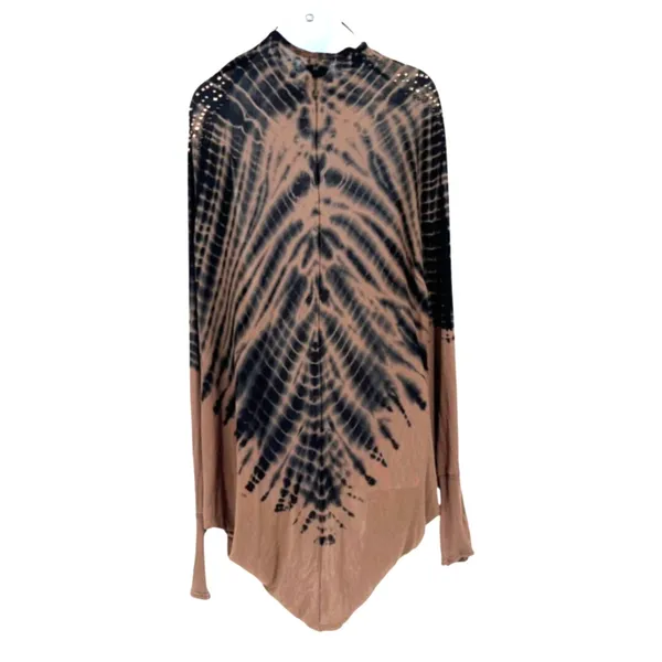 Y2K Vocal Tie Dye Stud Poncho Womens Top Sz Festival Goth Glam Boho Fairy Grunge - Image 3