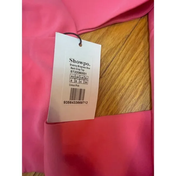 Showpo Shaima Strapless Bow Crop Top NWT Sz. 4 - Image 5