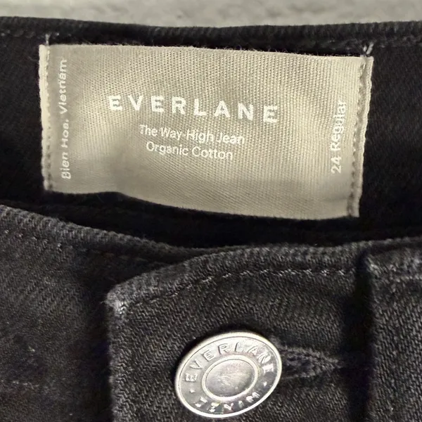 NWT Everlane Sz 24 The Way High Straight Jean‎ in Coal Black Organic Cotton - Image 7