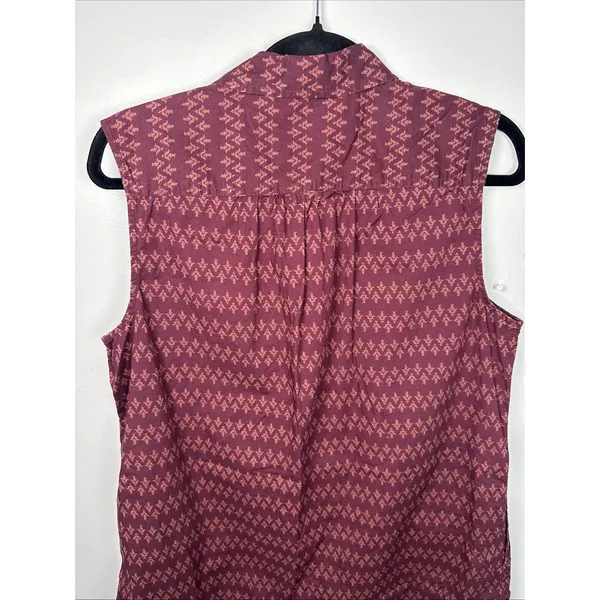 Duluth Large Womens Long Top or Mini Dress Organic‎ Cotton Burgundy Sleeveless - Image 10