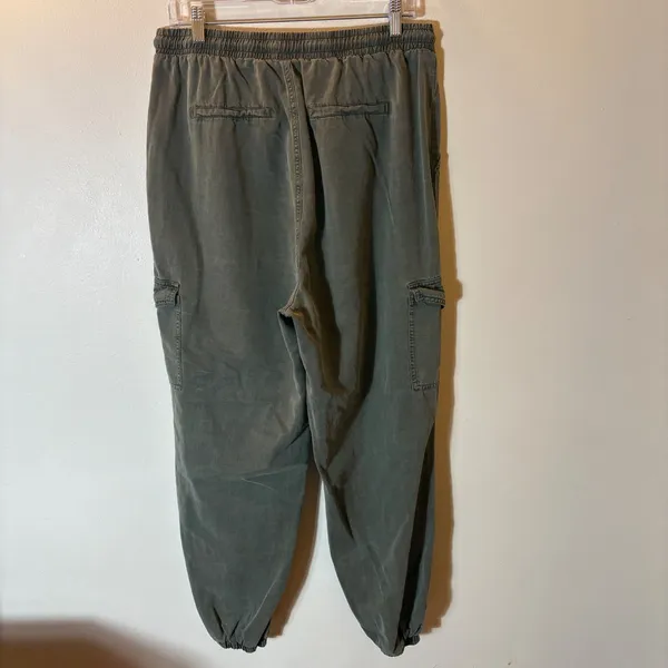 7 For All Mankind Olive Green Cargo Jogger Pants Cotton Lyocell‎ Size Large - Image 4