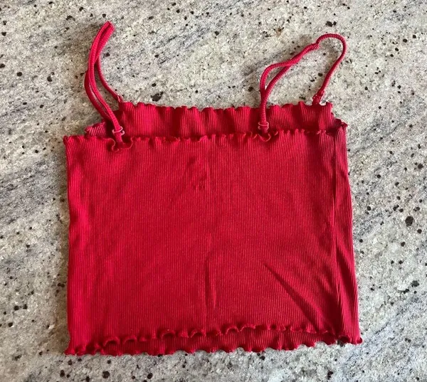 Pacsun Top Women’s Red Cropped Cami Tank Top Ribbed - Image 2