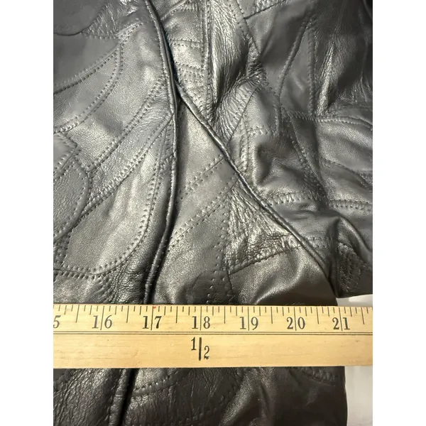 Vintage Maxam Women’s Black Lambskin Leather Jacket Italian Mosaic Size M NWT - Image 11