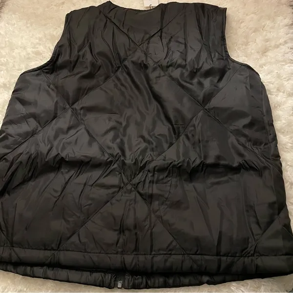 Socialite Black Quilted Oversized‎ Vest Small/Medium NWT - Image 5