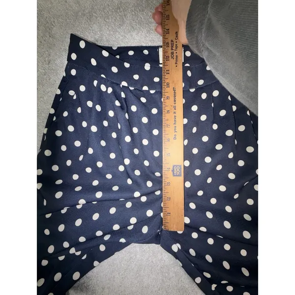 Tuckernuck Conway Pants Womens Navy White Polka Dot High Rise Straight Leg M - Image 9