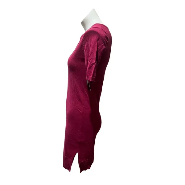 Lulus Women's XS Pink Half-Sleeve Sweater Dress V-Neck Knit - Image 2