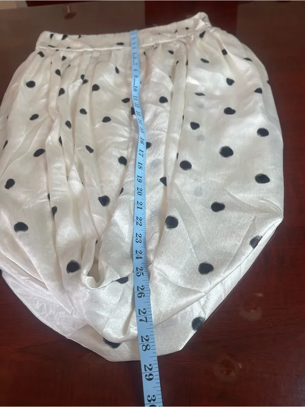NWT Zara Avant-Garde Polka Dot Bubble Hem Cocoon Skirt White Black Viscose Sz L - Image 7