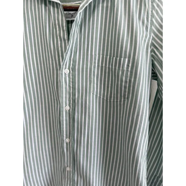 Frank & Eileen Barry Stripe Tailored Green White Button Down Shirt Cotton SZ‎ XS - Image 5