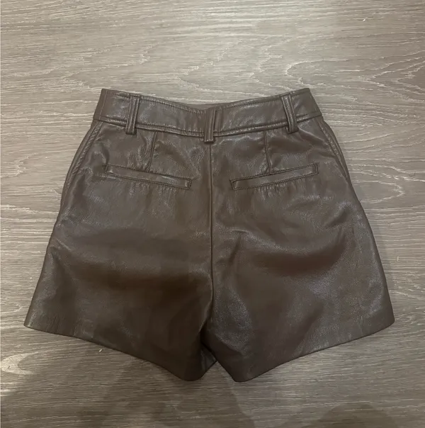 Babaton Leather Shorts Aritzia - Image 2