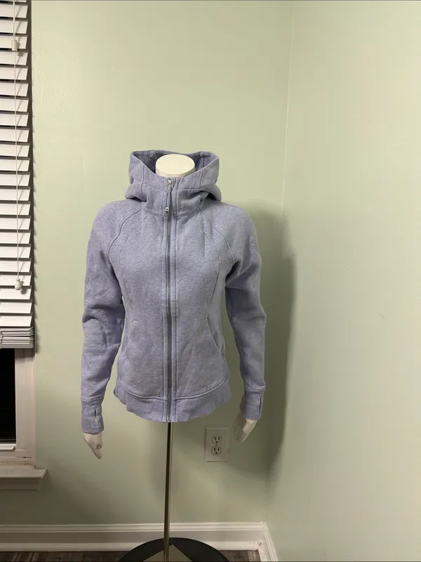 Lululemon Heathered Lavender Dusk Light Purple Cotton Scuba Hoodie size 6 - Image 6