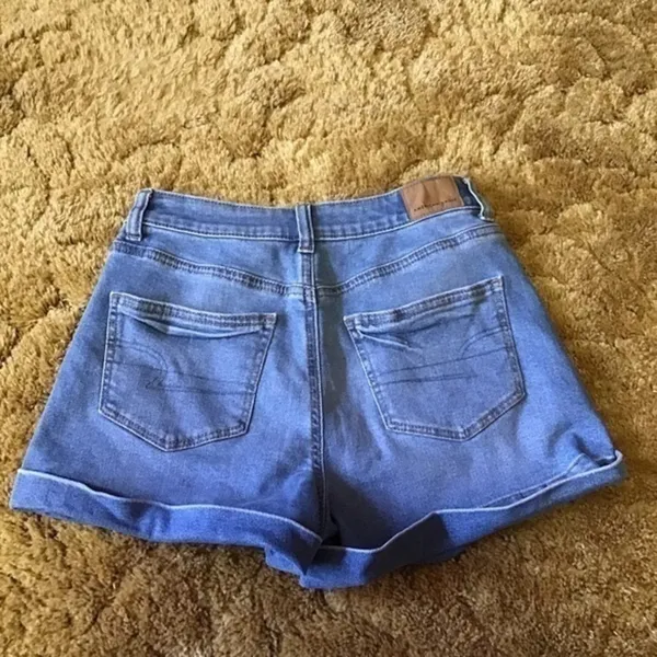 American Eagle High Rise Cuffed Stretch Denim Shorts Women’s 0 Blue Jean Shorts - Image 6