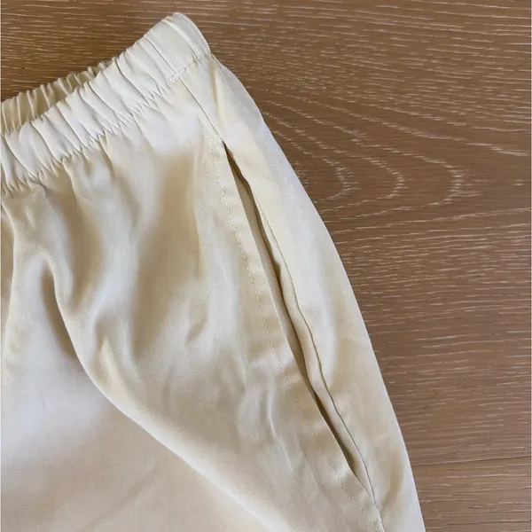 White Fox Pants Wide Leg Size S Pale Butter Yellowy Beige - Image 3