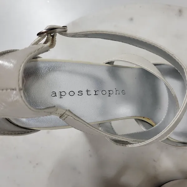 Apostrophe Cate Heels Womens 7.5 White Leather Square Toe Bridal‎ Wedding Party - Image 2