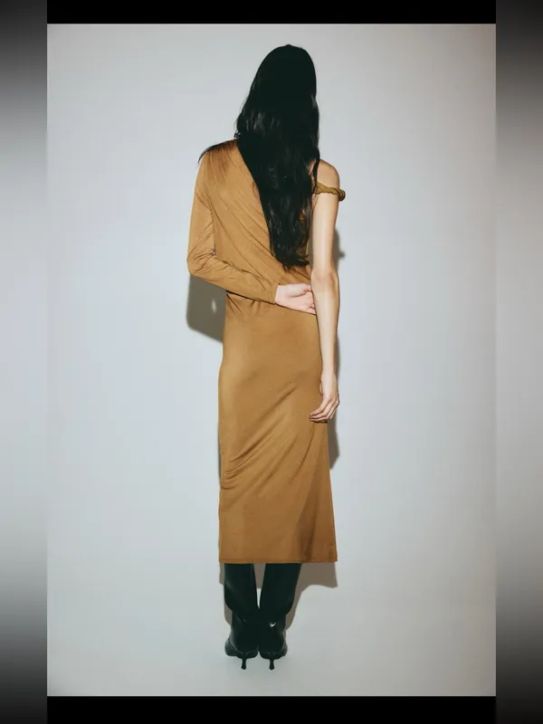 H&M Draped One-Shoulder Dress - Image 2