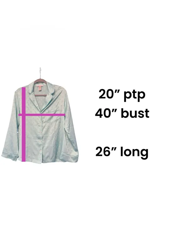 Victoria’s Secret Satin Pajama Set XS Mint Green Monogram Button Front NWOT - Image 7