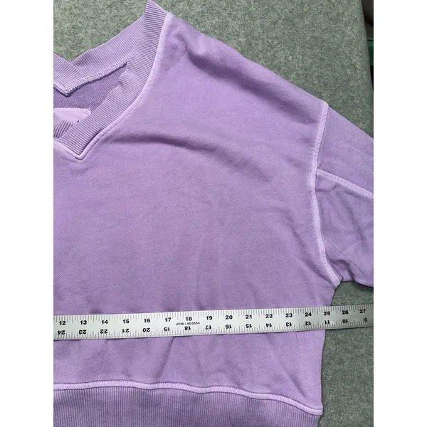 Aerie Women's Purple Oversized V-Neck Sweatshirt Size Medium - Image 6