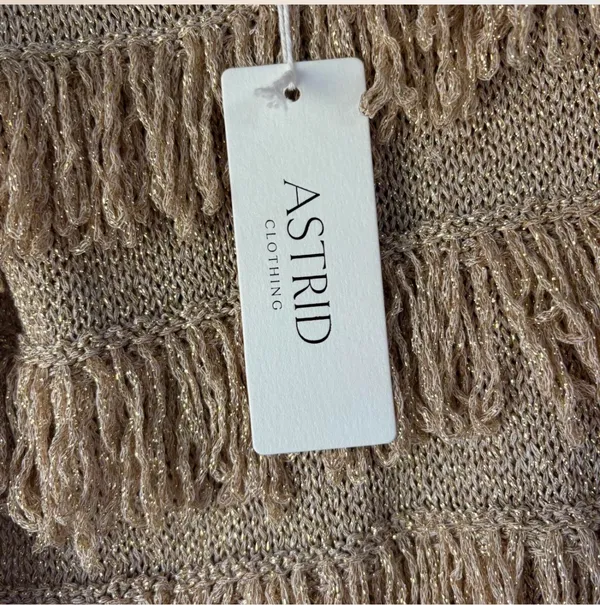 Astrid Gold Fringe Tank Top - Image 3