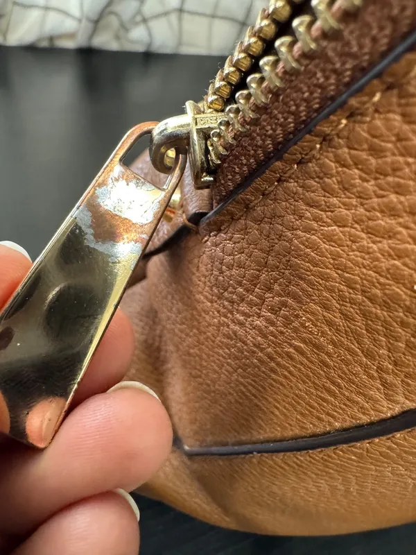 Michael Kors Rhea Pebbled Leather Slim Backpack And Wallet Luggage Tan - Image 8