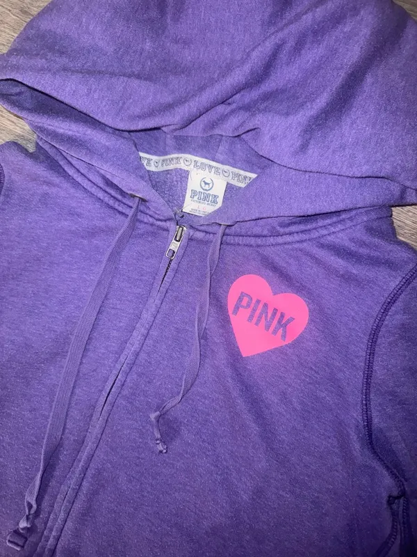 PINK Victoria’s Secret OLD PINK Vintage Y2K STYLE 2011 purple hooded jacket - Image 8