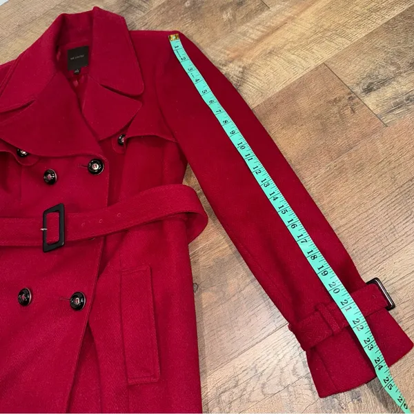 The Limited Red Wool Belted Pea Coat - Image 16