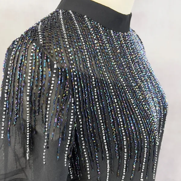 Angie Womens Beaded Top M Glam Evening Cocktail Party‎ Glam Art Deco Holiday - Image 4