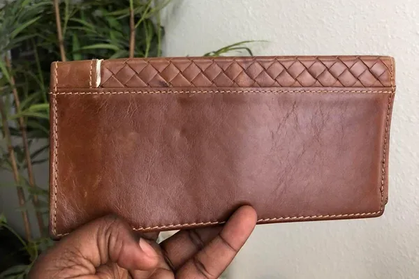 Unisex Brown genuine leather western wallet cardholder silver accents #boho #indie #texas #western #streetwear - Image 2
