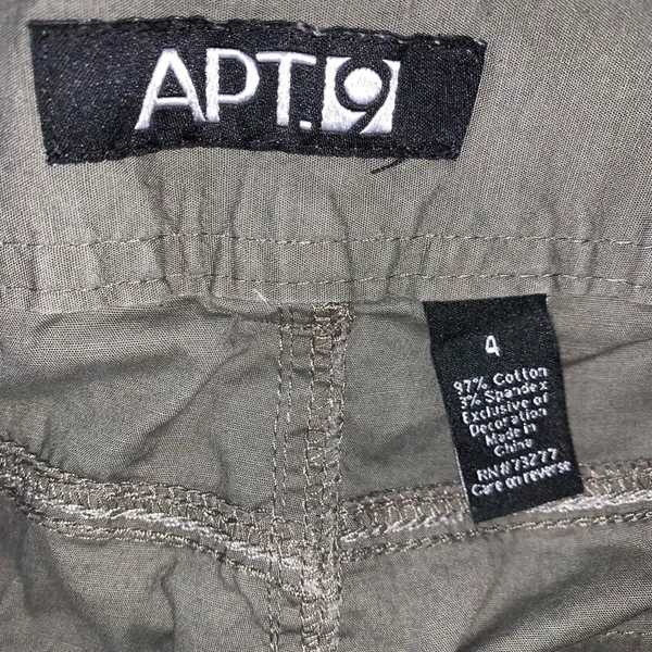Apt.9 Cargo Capris With Studded Belt Women's Size 4 olive Green - Image 3