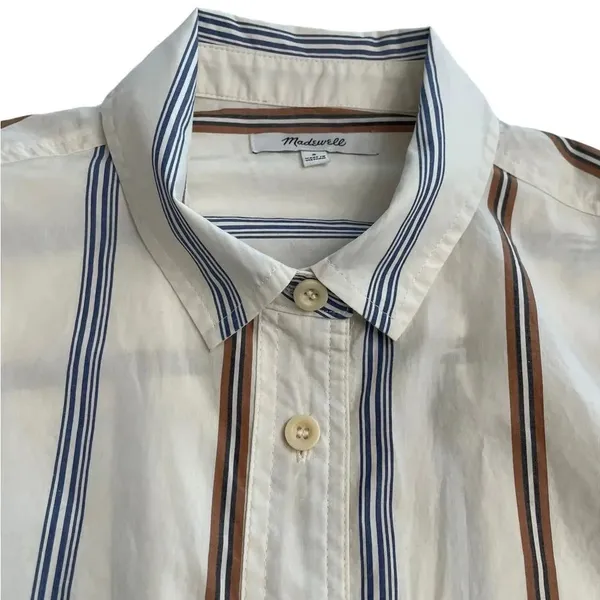 Madewell Oversized Ex-Boyfriend Swing Shirt in Roeser Stripe Size Small‎ - Image 7
