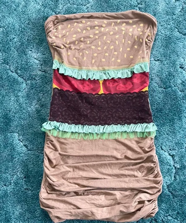 Burger Costume Strapless Bodcon Dress - Image 5