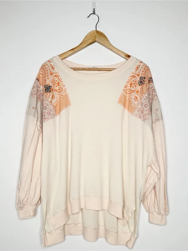 We The Free People Feelin’ It Soft Peach Pullover Top Shirt Extra Small XS - Image 2